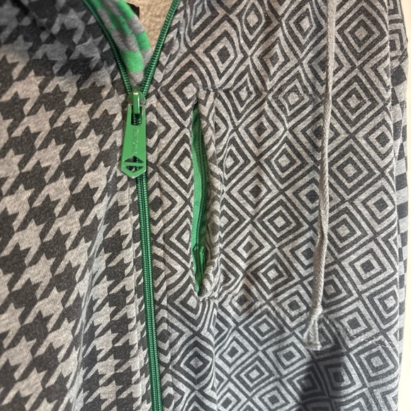 VTG Billabong Gray and Green Geometric Hoodie skater Y2K trippy - Picture 5 of 11